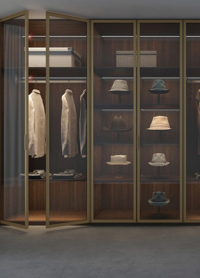 Halo profile shutters for wardrobe